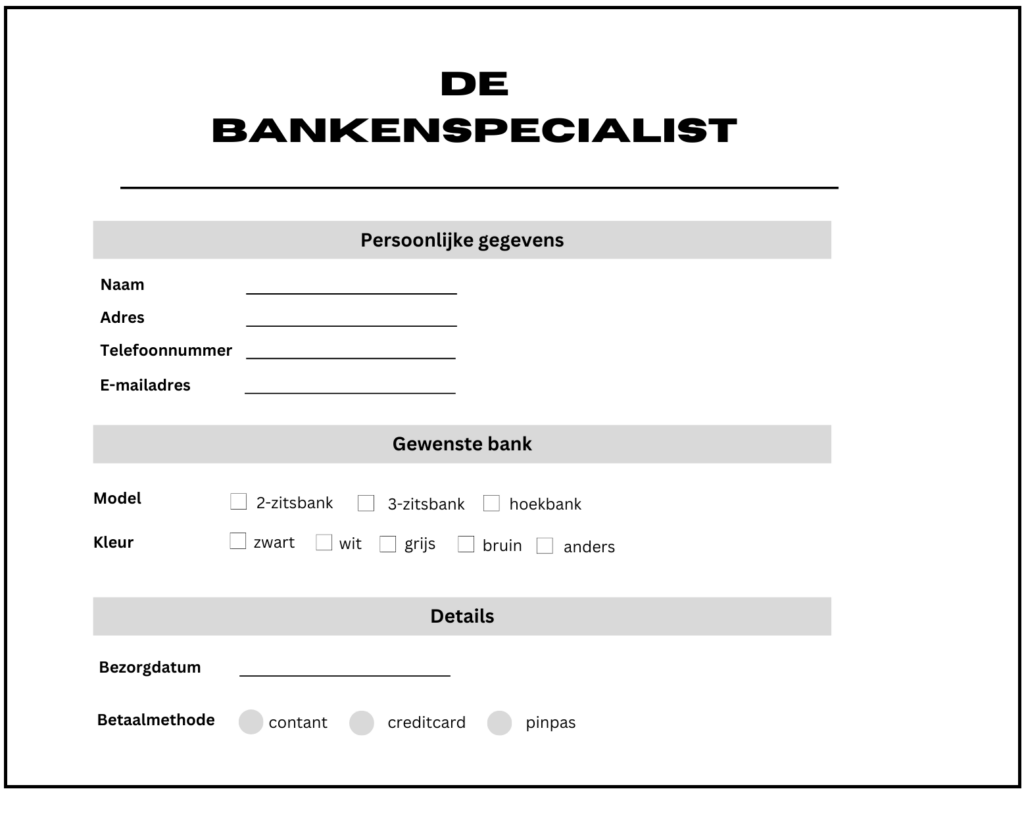 Order form