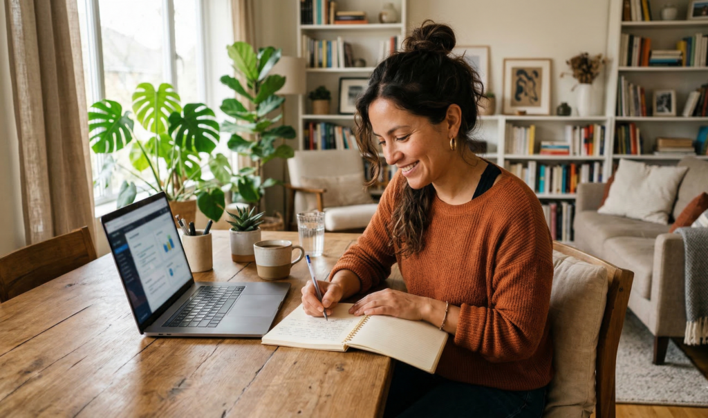 Woman who decided to learn Dutch for free with the Dutch Challenge self-study.